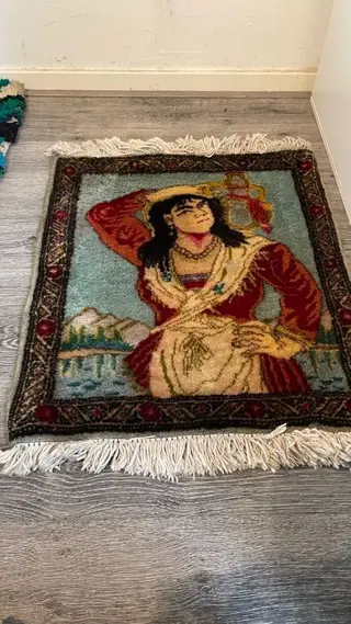 Tabriz - Figuurlijk wandtapijt - 62 cm - 55 cm