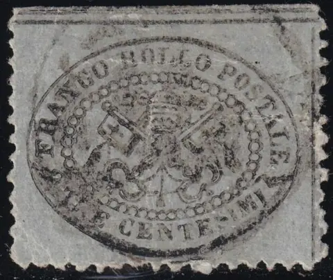 Italiaanse oude staten - Pauselijke Staat 1868 - III^ Em. 3 c. grigio centrato Bdf usato raro periziato - Sassone n.24
