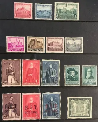 België 1930 - Volledige Jaargang incl. Postzegeltentoonstelling Antwerpen, BIT, Kastelen - OBP 299/314