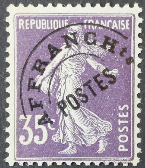 Frankrijk 1922/47 - Postmarked Semeuse full background, 35 c. violet - Yvert préoblitéré 62