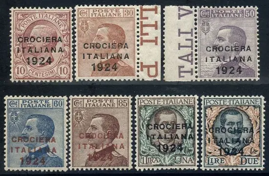 Koninkrijk Italië 1924 - Italian cruise, set of 7 values - Sassone 162/168