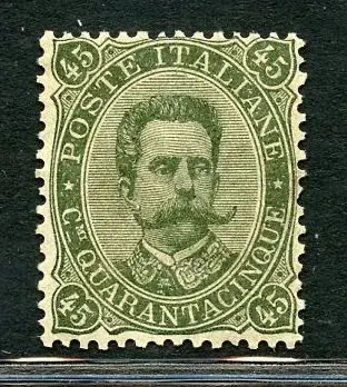 Koninkrijk Italië 1889 - 45 cents olive green ‘Umberto I’, mint with intact gum, perfect and with good centring - Sassone n. 46