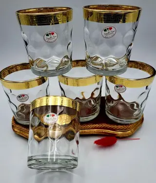 Fratelli Fumo - Whiskyglazen (6) - .999 (24 kt) goud