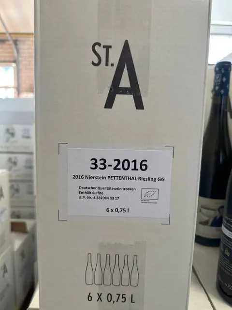 2016 St. Antony - Riesling Pettenthal GG - Rheinhessen Grosses Gewächs - 6 Flessen (0.75 liter)