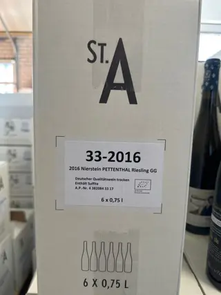 2016 St. Antony - Riesling Pettenthal GG - Rheinhessen Grosses Gewächs - 6 Flessen (0.75 liter)