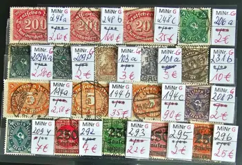 Duitse Rijk 1917/1923 - Beautiful batch of cancelled and expertised stamps - Michel MiNr. 101 a - 296