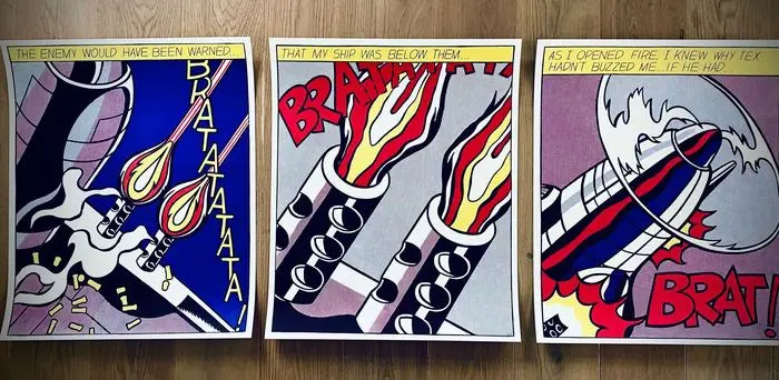 Roy Lichtenstein, (after) - As i opened fire (Triptych) -