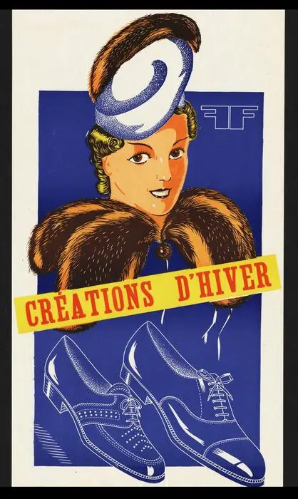 Annonyme - Grande affiche publicitaire pour les chaussures