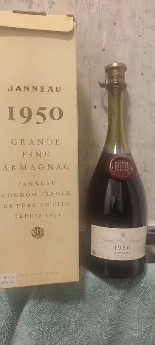 Janneau 1950 - Armagnac Millésime - b. Jaren 1980 - 69cl
