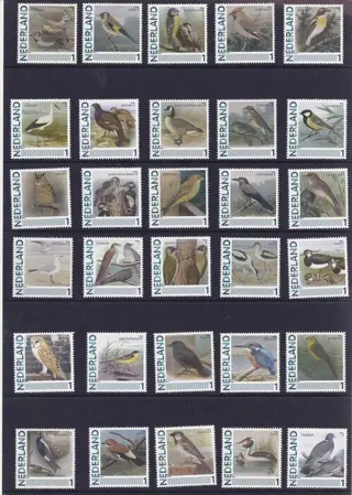 Nederland 2011/2013 - "Vogels in Nederland" complete serie 74 zegels
