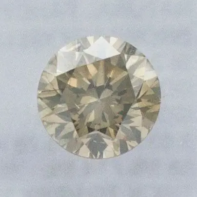 1 pcs Diamant - 0.78 ct - Rond - fancy lichtbruinachtig