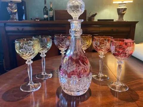 Drankset (7) - Art Deco - Kristal - Style Val St Lambert