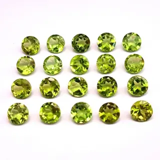 20 pcs Geel, Groen Olivijn - 18.53 ct