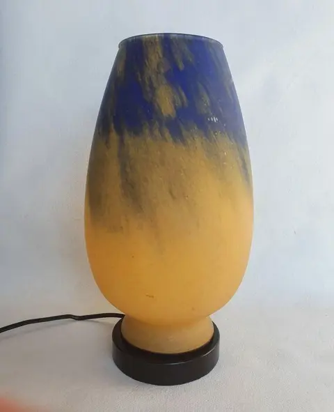 Lamp in art-decostijl uit de jaren 80 in meerlaags glas