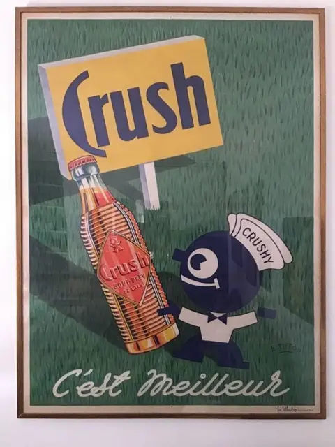E. Tiffou - Crush soda - Crushi - affiche lithographie -