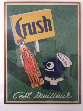 E. Tiffou - Crush soda - Crushi - affiche lithographie -