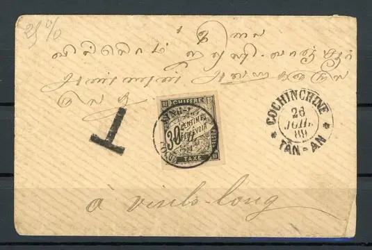 Frankrijk 1889 - Cochinchina , taxed letter.