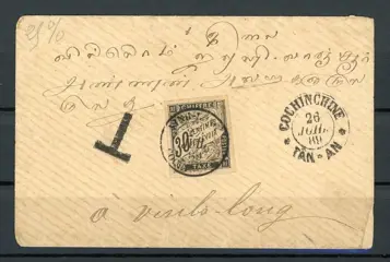 Frankrijk 1889 - Cochinchina , taxed letter.