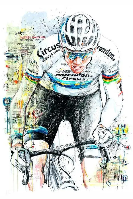 Wielrennen - Mathieu Van Der Poel - 2023 - Kunstwerk