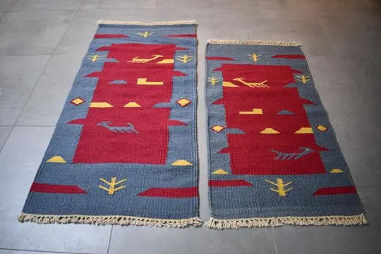 Kelim set (2x) - Vloerkleed - 140 cm - 70 cm