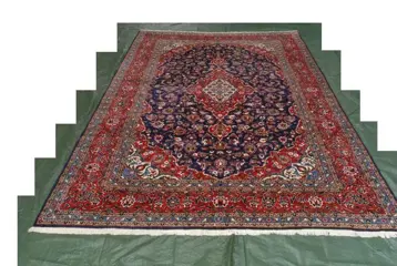 Hochwertiger blauer Keshan - Tapijt - 370 cm - 245 cm