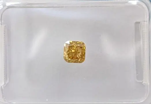 Diamant - 0.30 ct - Cushion - fancy diepbruinachtig geel -