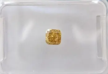Diamant - 0.30 ct - Cushion - fancy diepbruinachtig geel -