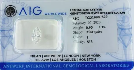 1 pcs Diamant - 0.95 ct - Markies - I - SI3