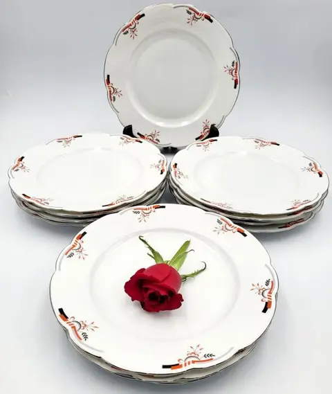 M Z CZHOSLOVAKIA - Diner lunchborden. (12) - Porselein