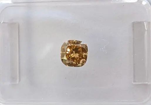 Diamant - 0.43 ct - Cushion - fancy bruin oranje - VS2, No