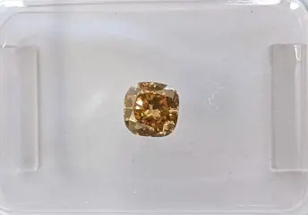 Diamant - 0.43 ct - Cushion - fancy bruin oranje - VS2, No