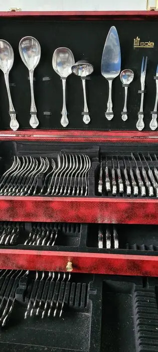 WMF Cromargan - Fraai bestek Cromargan in cassette - Rococo