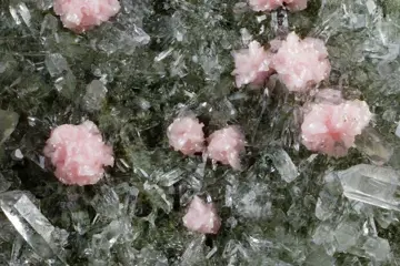 RHODOCHROSITE botryoidale kristallen met QUARTZ -