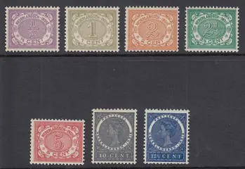 Nederlands-Indië 1903 - Koningin Wilhelmina, serie met loslatende inkt - NVPH 40a/49a