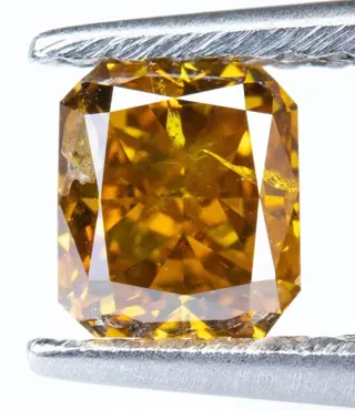 Diamant - 0.53 ct - Natural Fancy Deep Yellowish