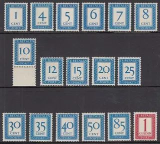 Nederland 1947 - Portzegels, met verticaal watermerk - NVPH P80a/105a