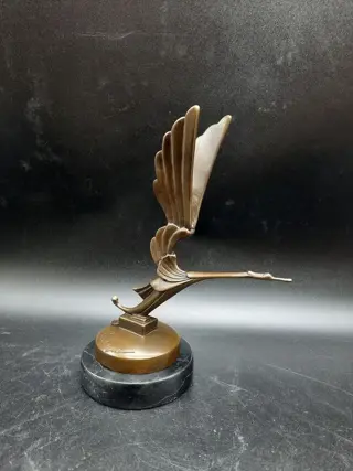 Decoratief object - Bronze Stork Car Mascot Logo - Stork -