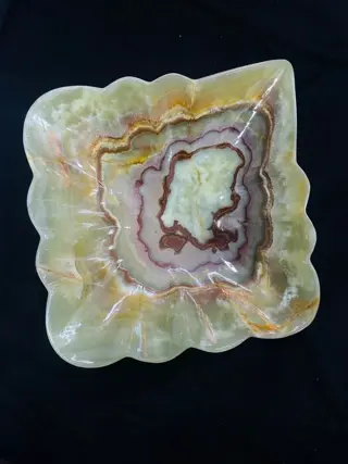 Groene Onyx Kom - 36×115×135 mm - 3.36 kg - (1)