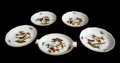 Herend - Rothschild 4 x kommen &amp; asbakken - Porselein