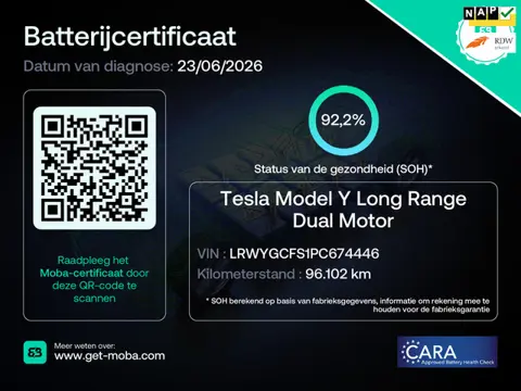 Tesla Model Y RWD 58 kWh 92% SOH 1e EIG NL-Auto Rijklaaprijs!
