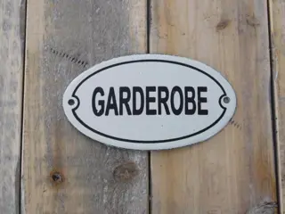 Bordje emaille , deurbord , garderobe
