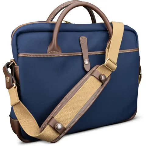 Billingham Thomas Brief case - Navy Fibrenyte / Chocolate