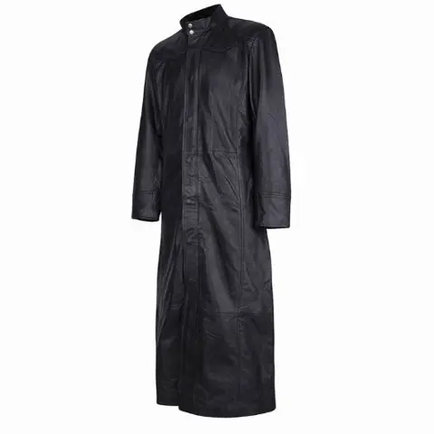 Originele leren lange matrix jas