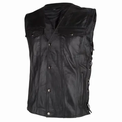 Fraai zwart leren bikervest