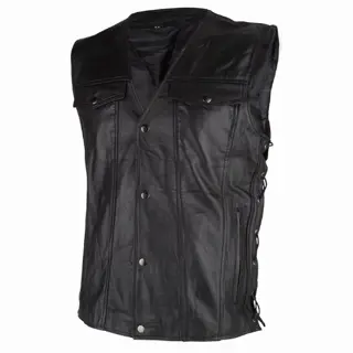 Fraai zwart leren bikervest