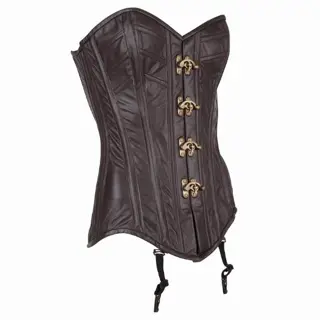 Leren steampunk korset model 23 maat small t/m 6xl