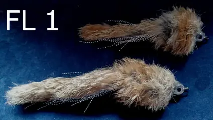 Set FL 1 & FL 2 van elk 2 snoekstreamers gebonden op een Double Hook / Fleurhaak