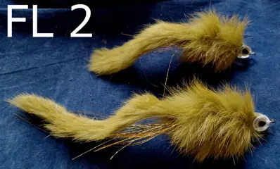 Set FL 1 & FL 2 van elk 2 snoekstreamers gebonden op een Double Hook / Fleurhaak