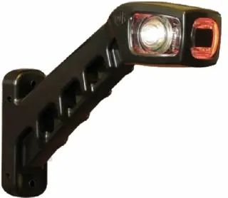 Rubber zijlamp LED 3 lamp links 16,5cm.12V 24V