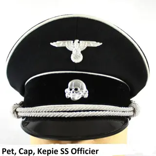 Pet,Kepie,Cap,Duitsland,WWII,SS,Officier